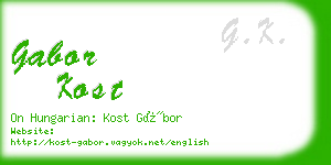 gabor kost business card